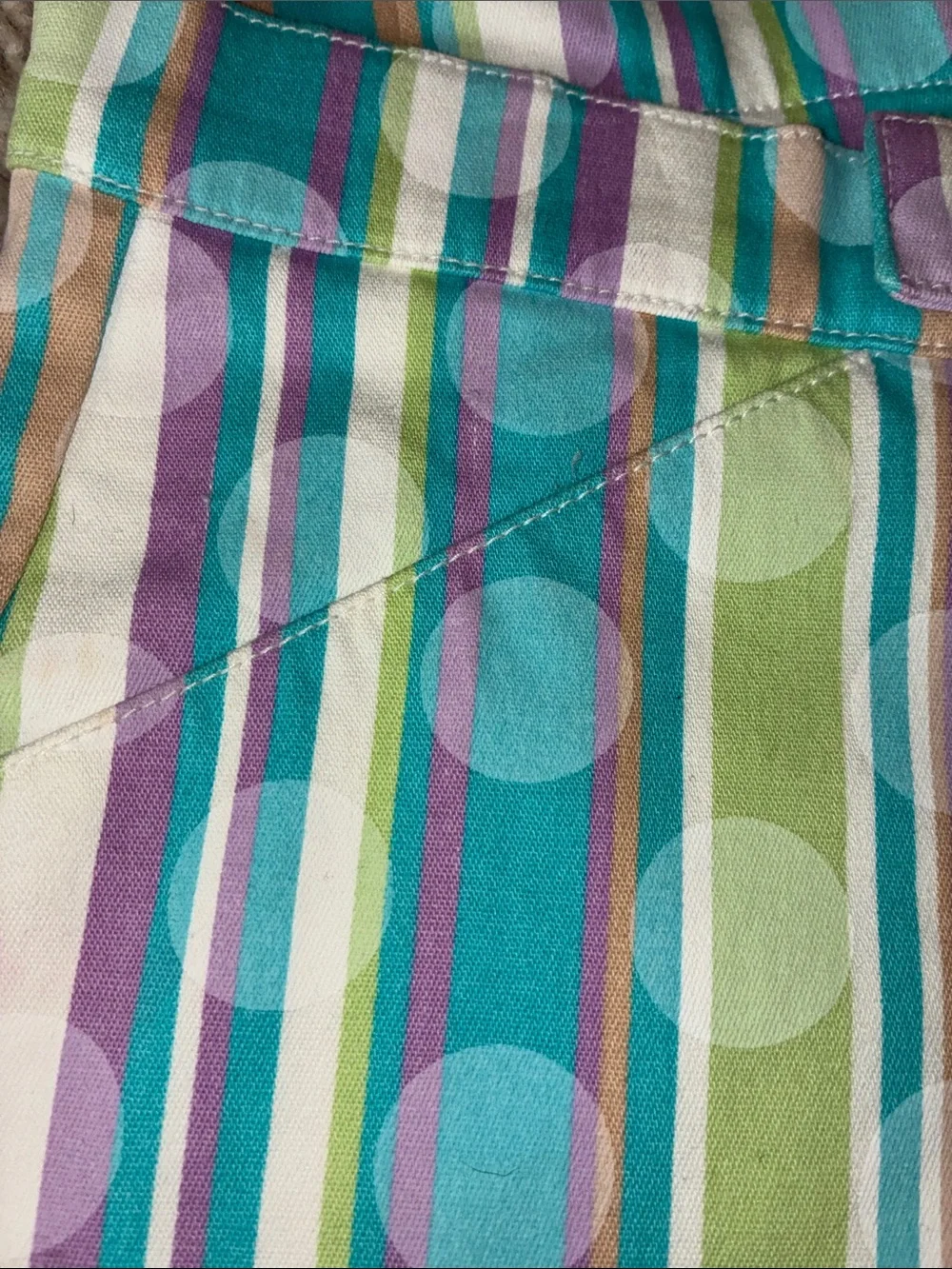 GUESS Striped Pastel Cotton Blend Women's Shorts